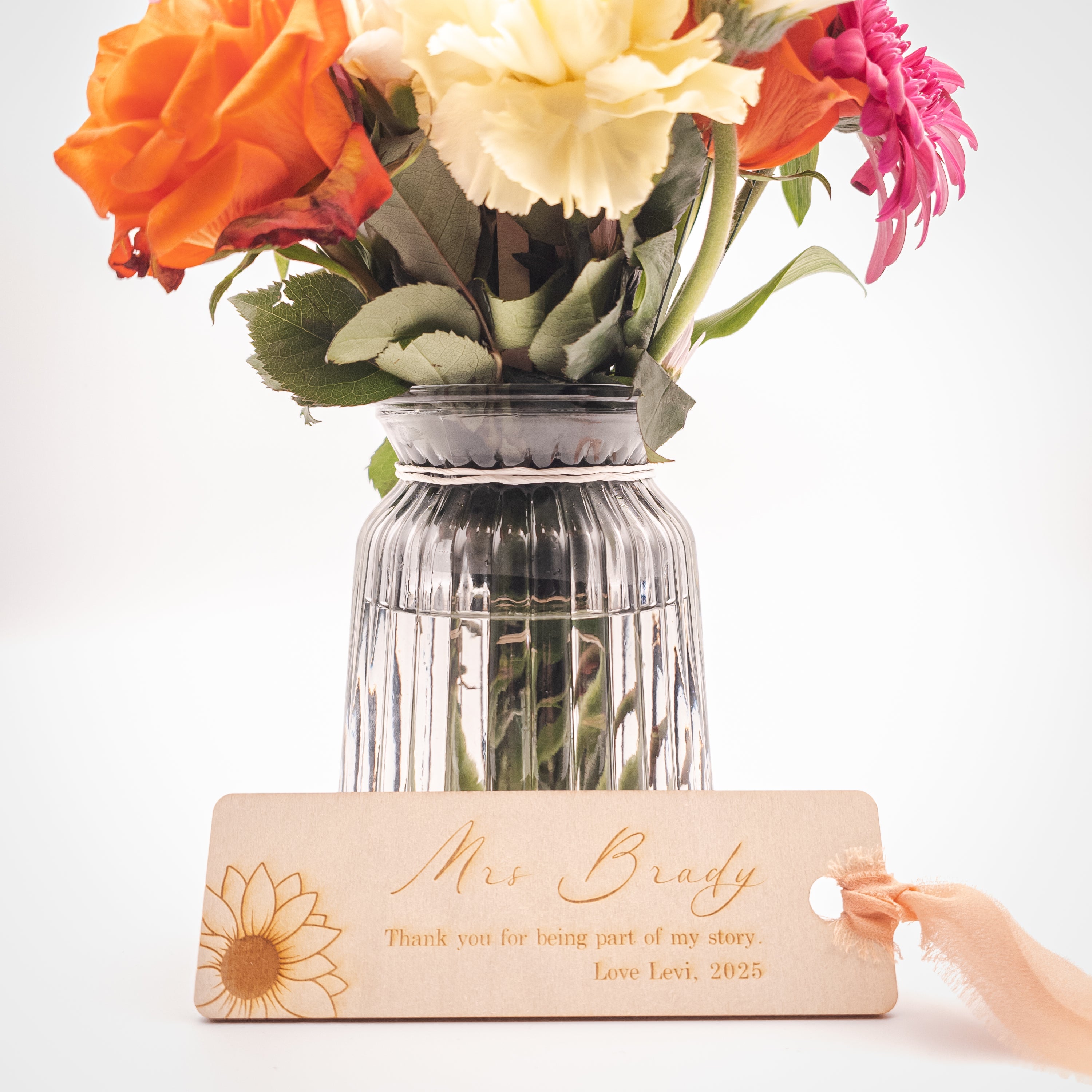Sunflower Teacher Bookmark – Personalised Gift Tag