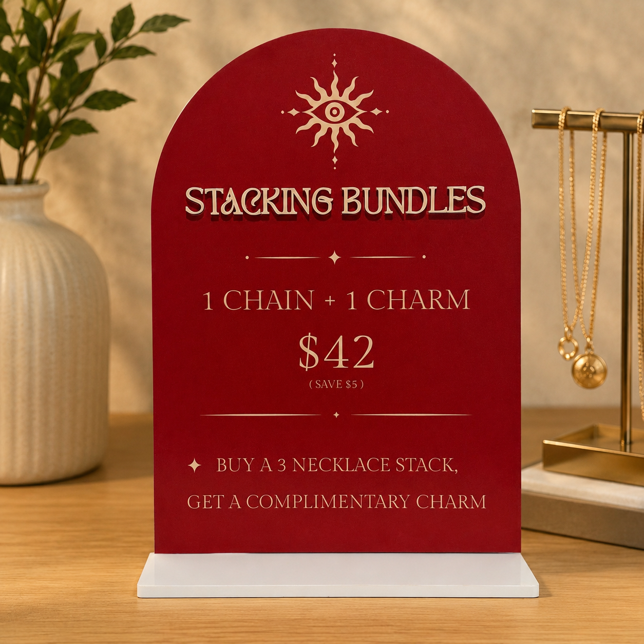 Custom Acrylic Business Sign with Stand – A5, A4 & A3