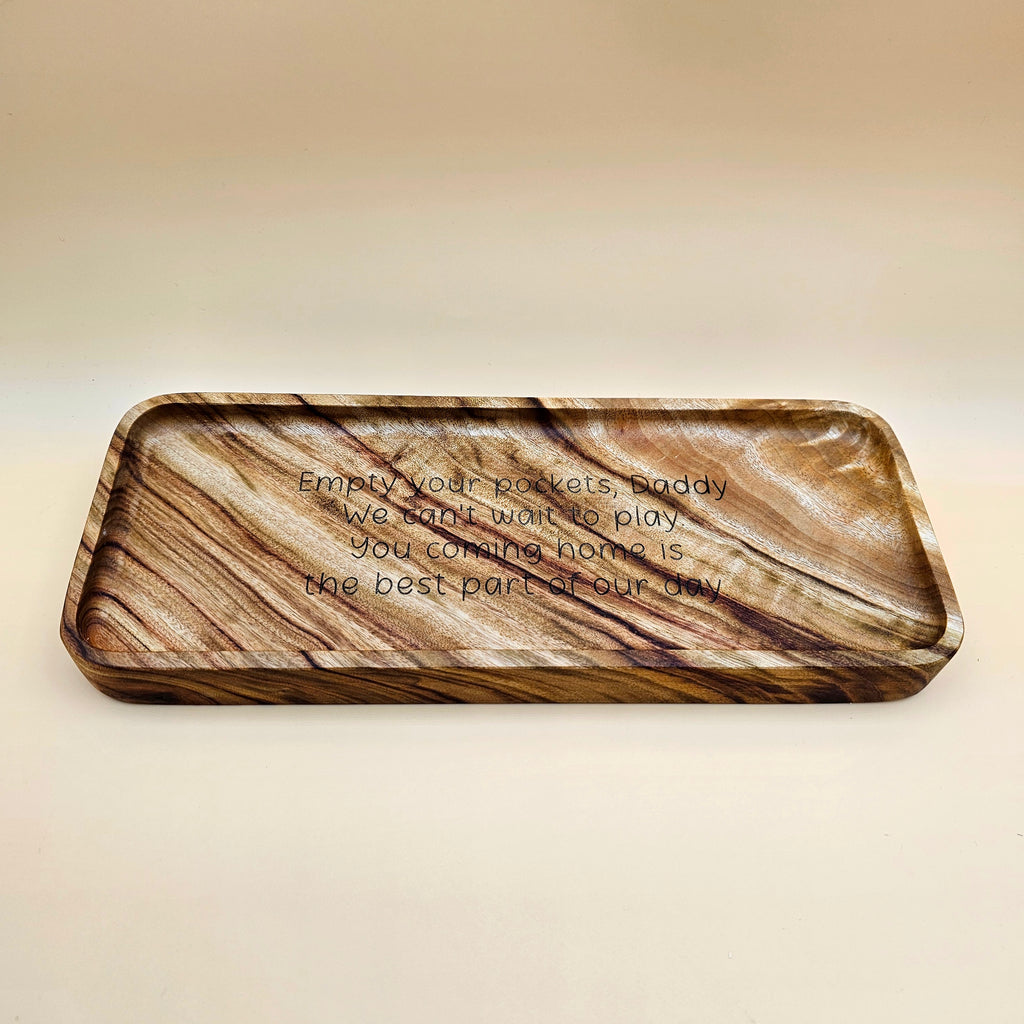 Personalised Wooden Pocket Tray – Daddy's Daily Reminder