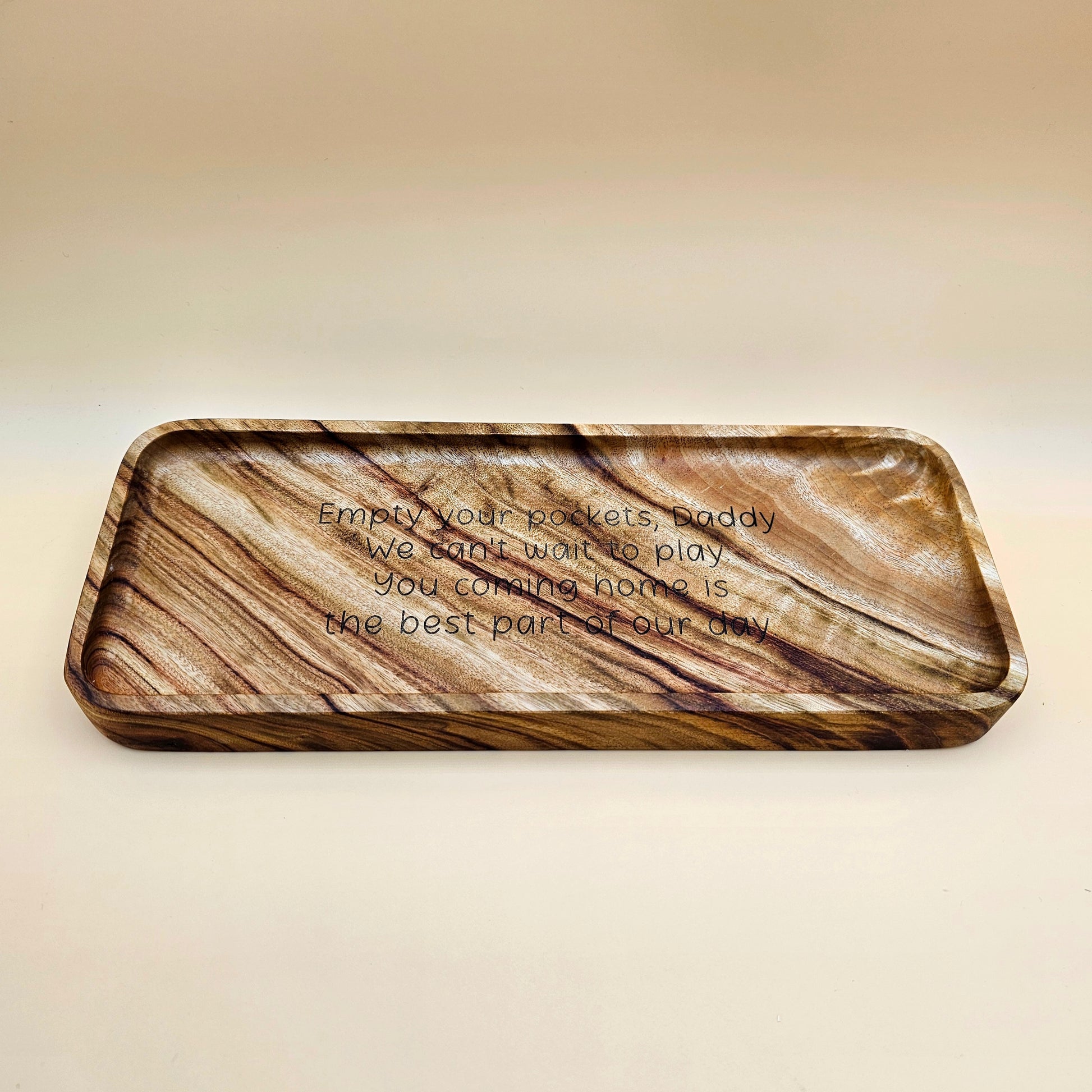 Personalised Wooden Pocket Tray – Daddy's Daily Reminder