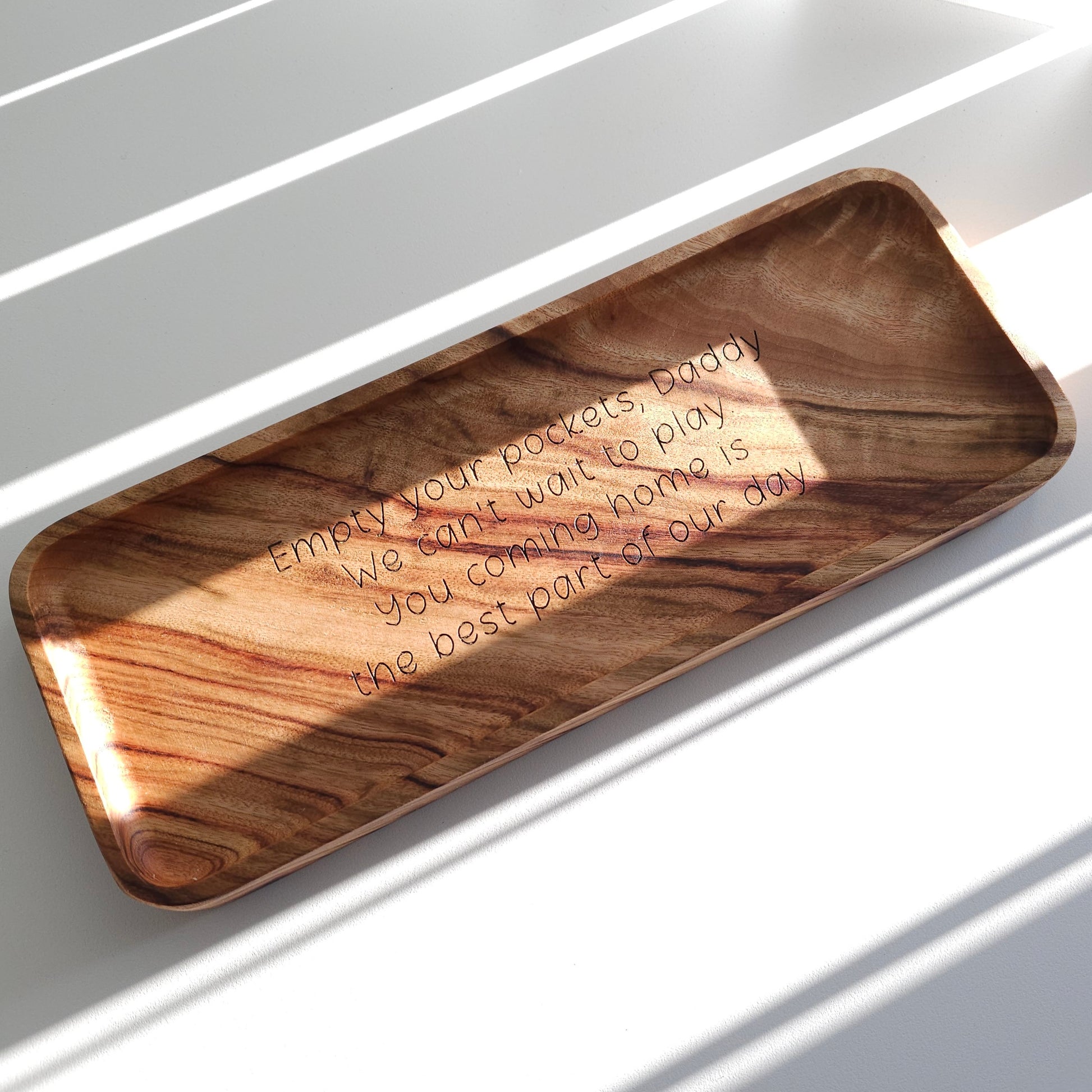 Personalised Wooden Pocket Tray – Daddy's Daily Reminder