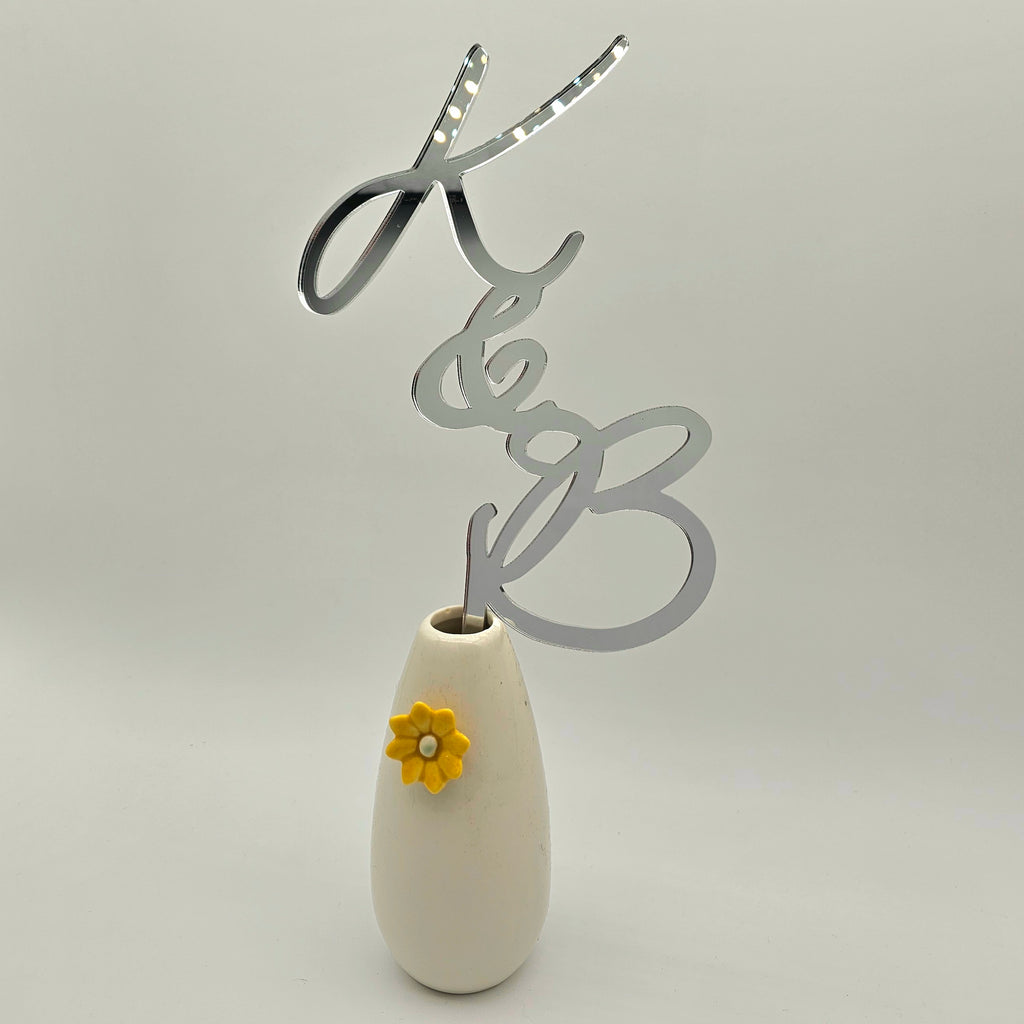 Personalised Wedding Cake Topper – Custom Mirror‑Finish Acrylic