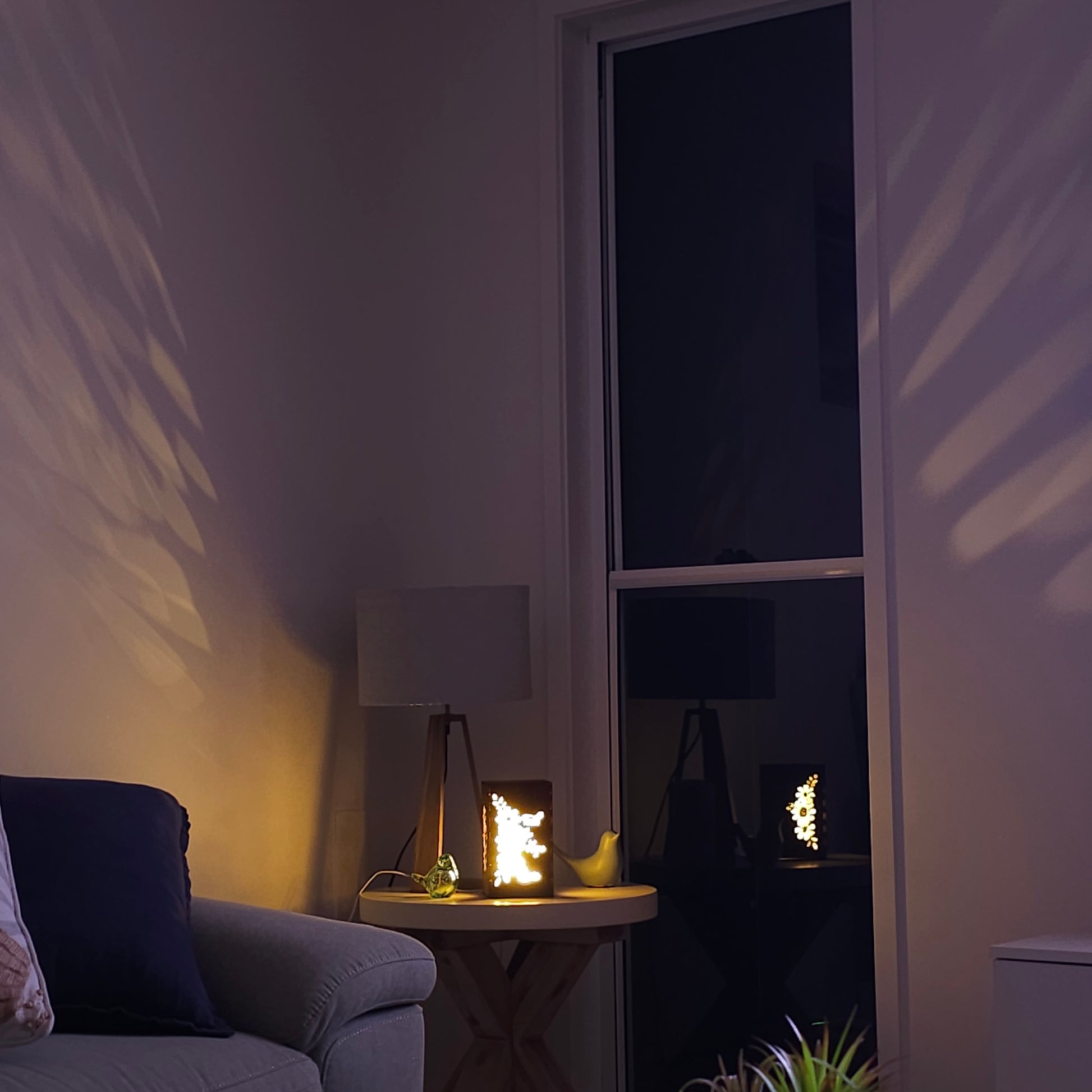 Custom Wooden LED Lightbox – USB Powered, Personalised Floral Design