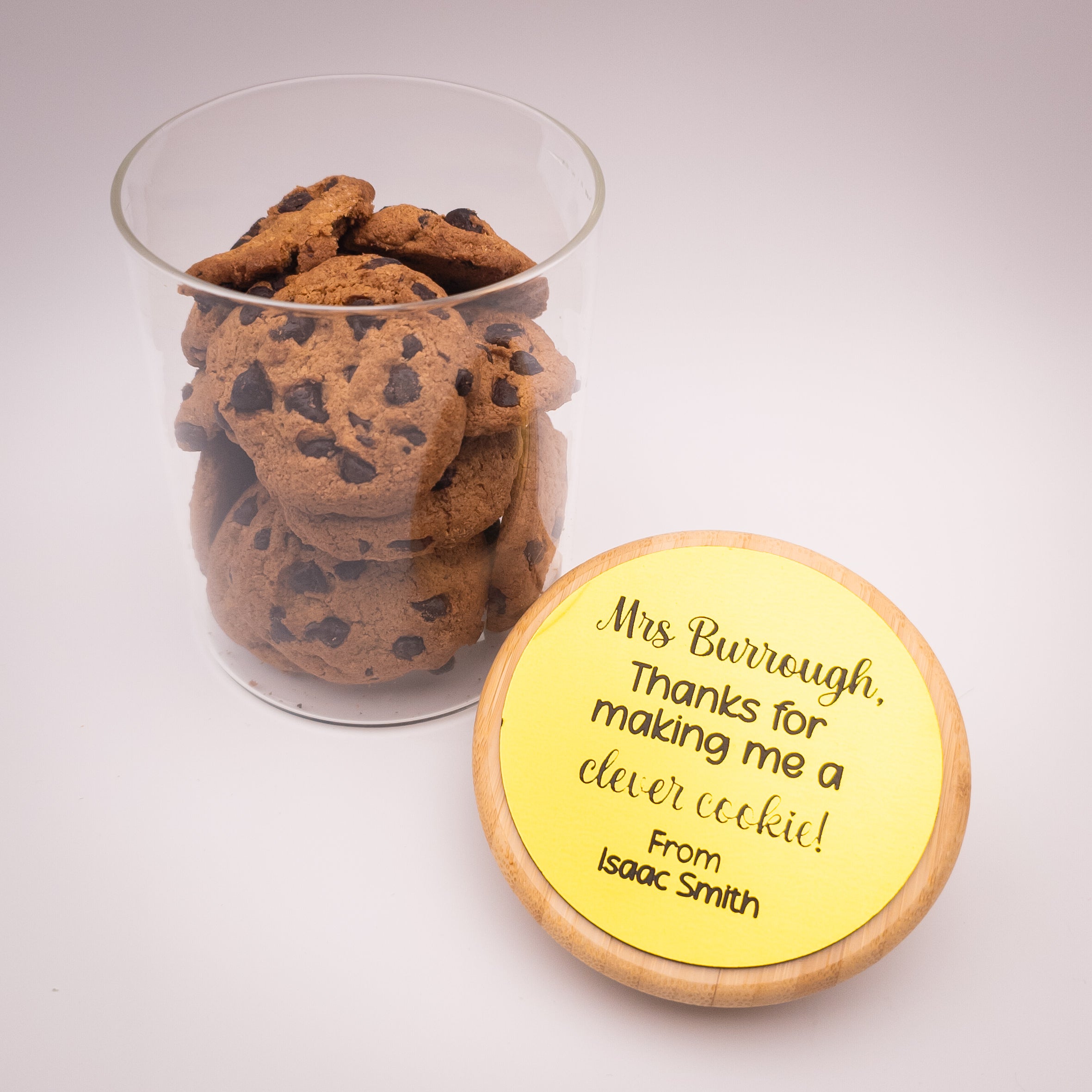 Teacher Gift – Personalised Cookie Jar with Engraved Lid