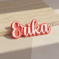 Personalised Acrylic Name Badge – Cursive Outline Name