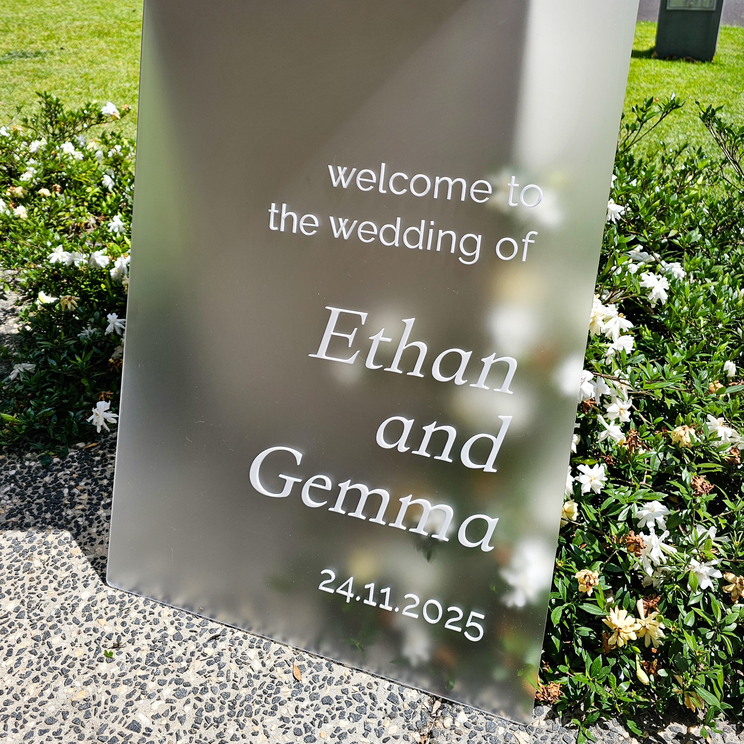 Frosted Acrylic Wedding Welcome Sign