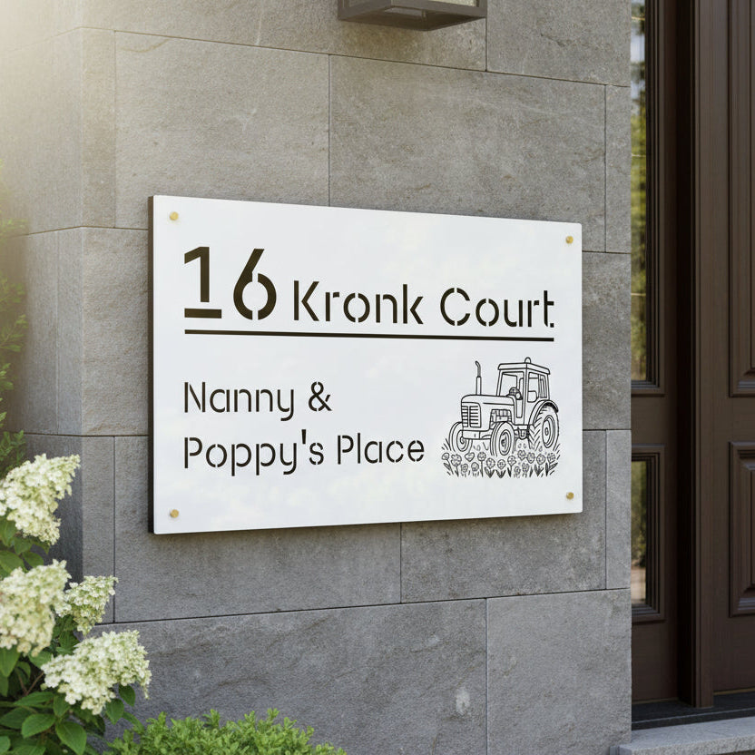 Custom Acrylic House Sign – Two-Layer Design