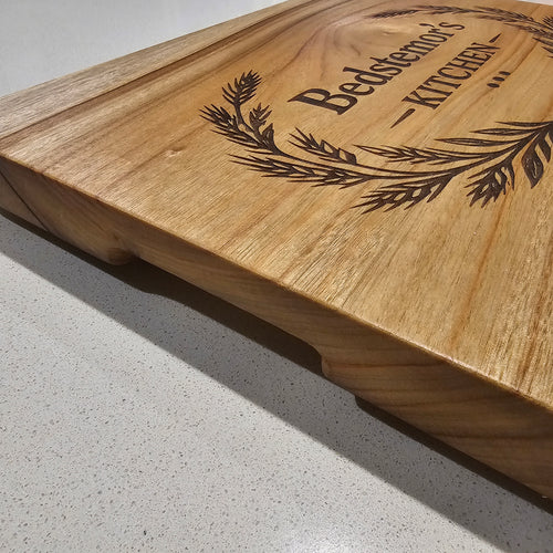Custom Made & Engraved Camphor Laurel Serving Board