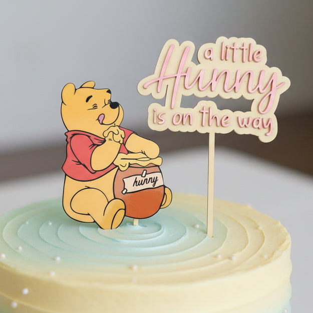 “A Little Honey Is On The Way” Acrylic Cake Topper Set (Baby Shower)
