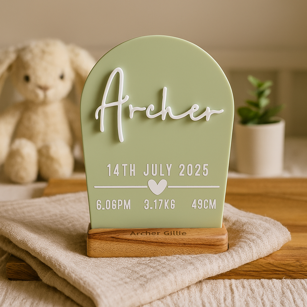 Personalised Birth Details Plaque