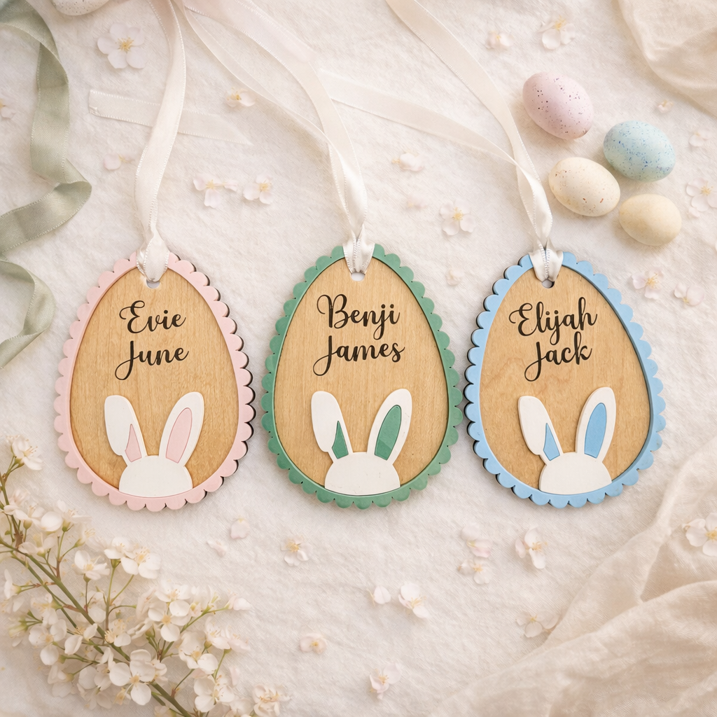 Personalised Scalloped Easter Egg Name Tag