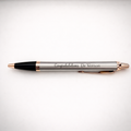 Pen with 'Congratulations Dr Vernon' engraving on a white background