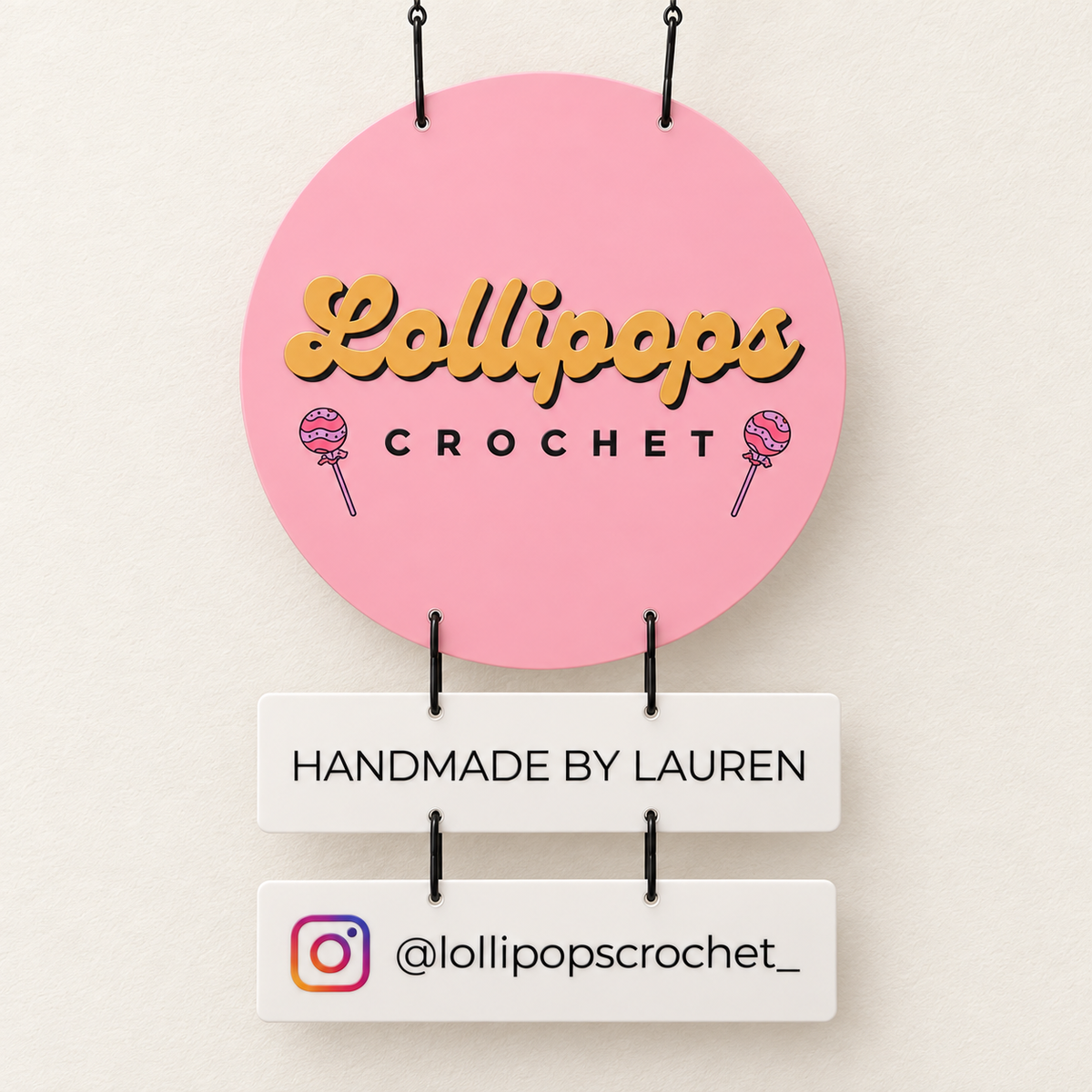 Double-Sided Custom Hanging Business Sign with Wall Bracket