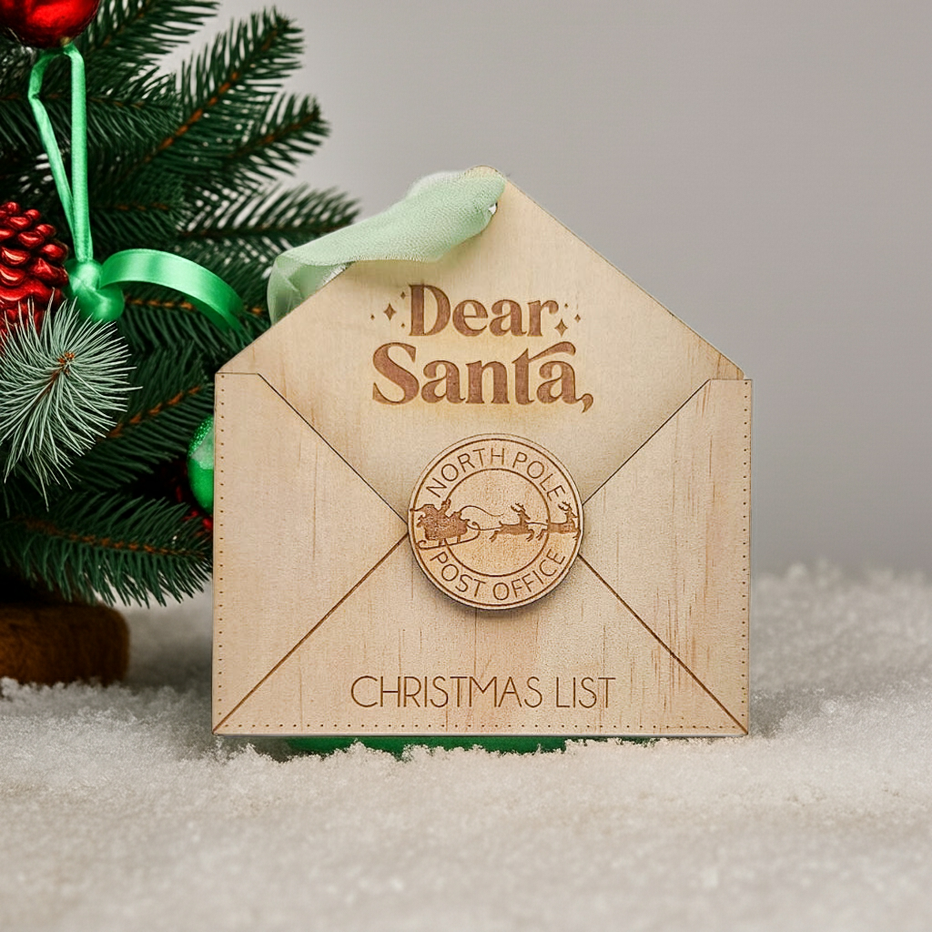Dear Santa – Wooden Christmas List Envelope