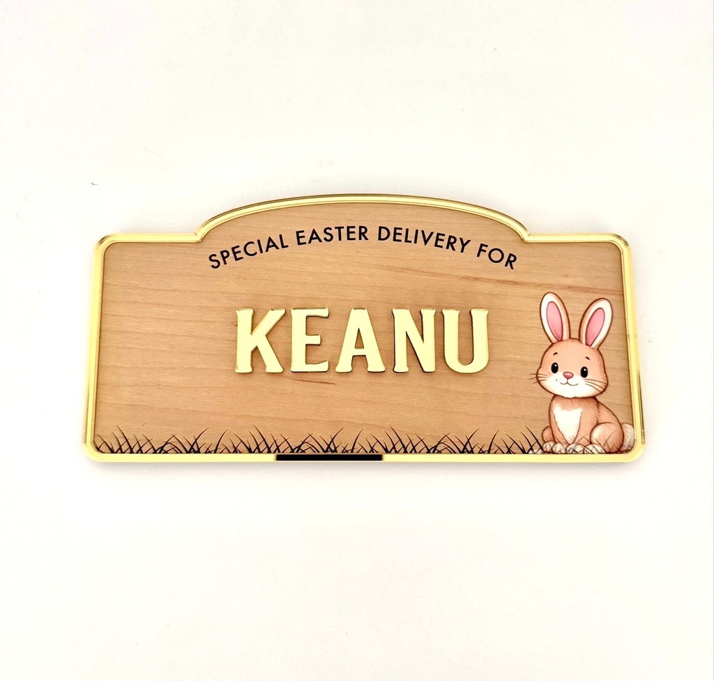 Personalised Easter Bunny Basket Plaque