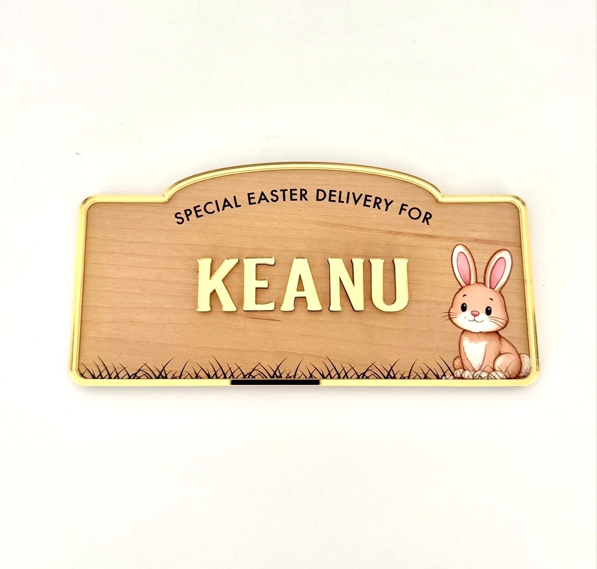 Personalised Easter Bunny Basket Plaque