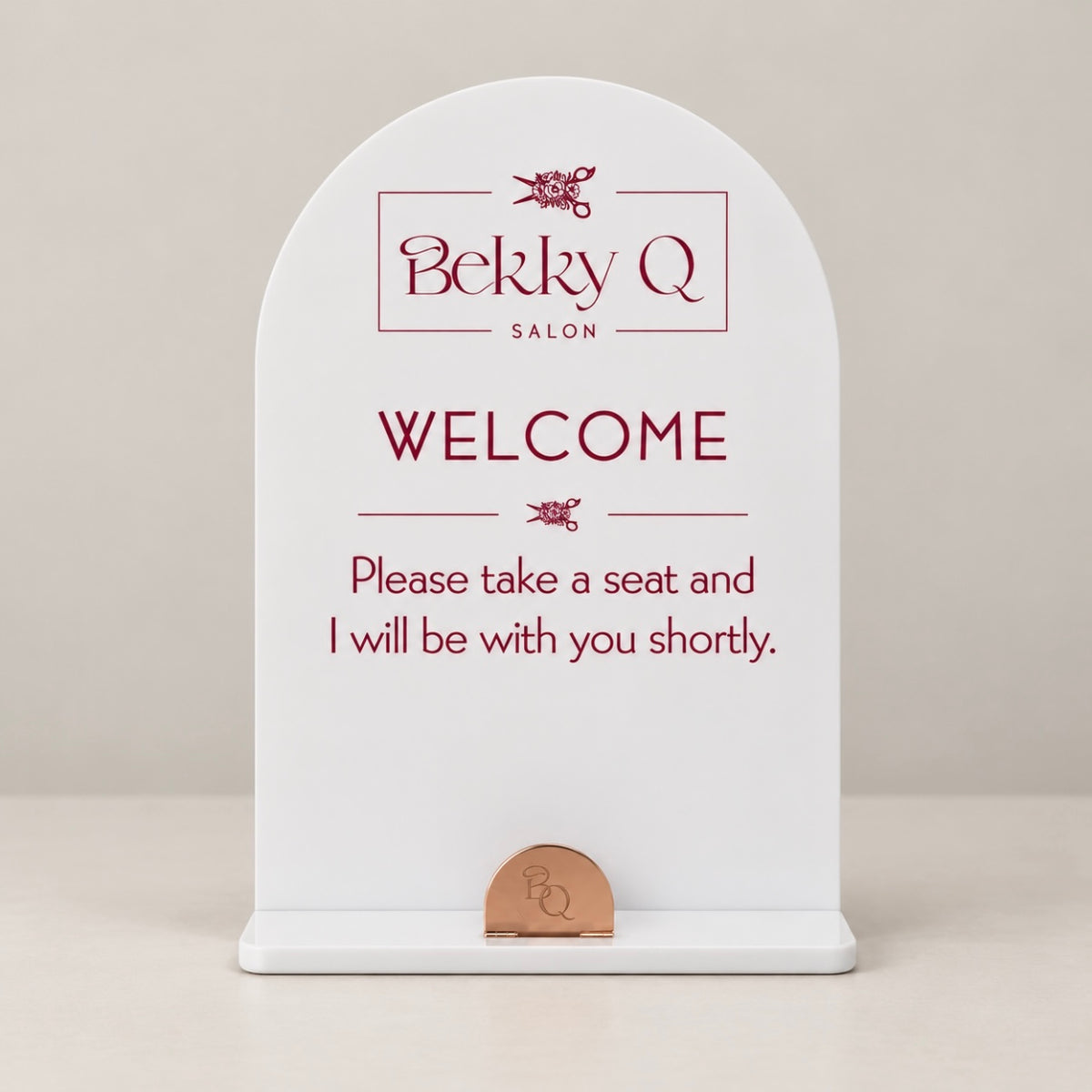 Acrylic Business Sign with Business Card Holder