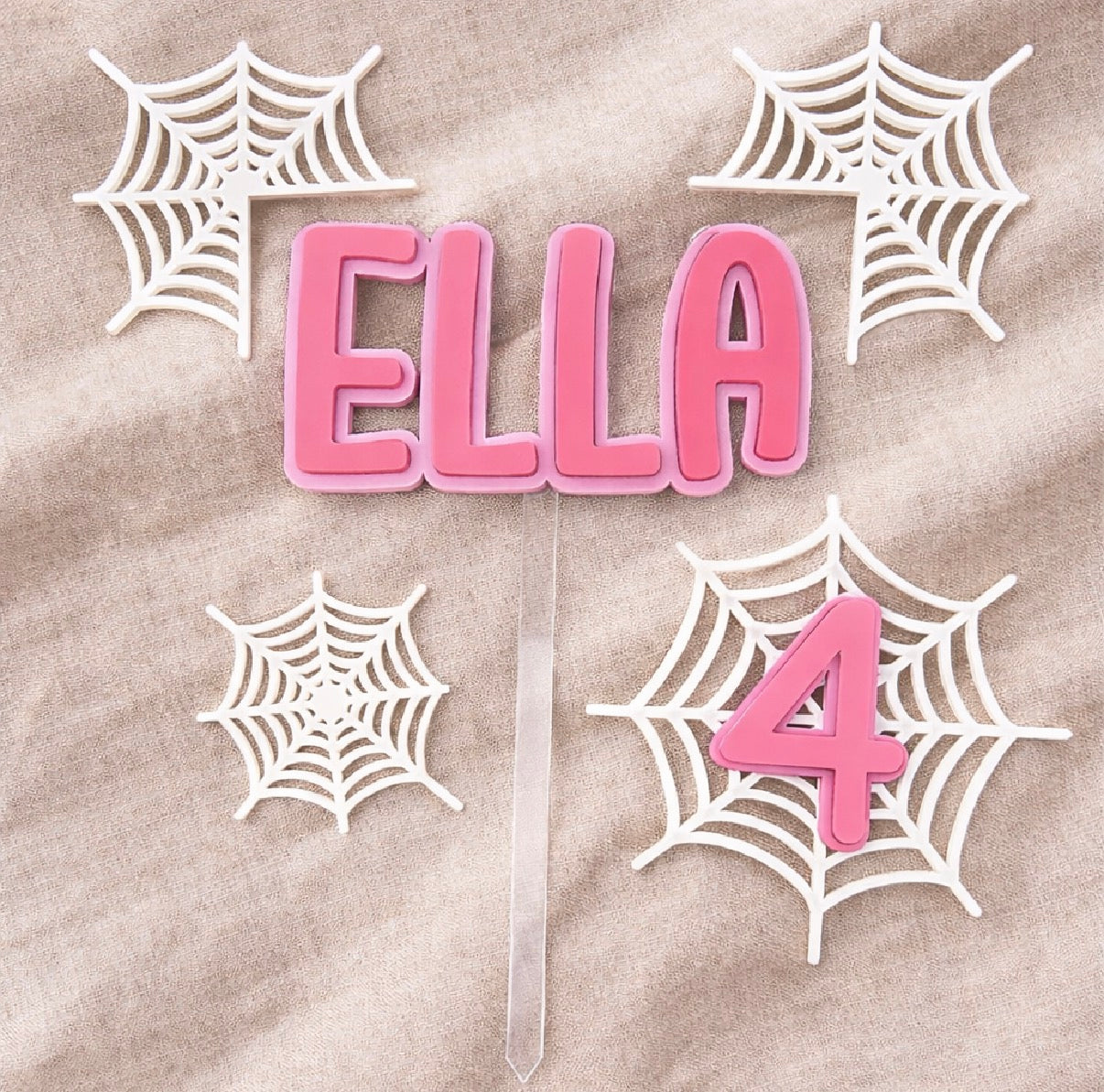 Personalised Spider Girl Cake Topper Set