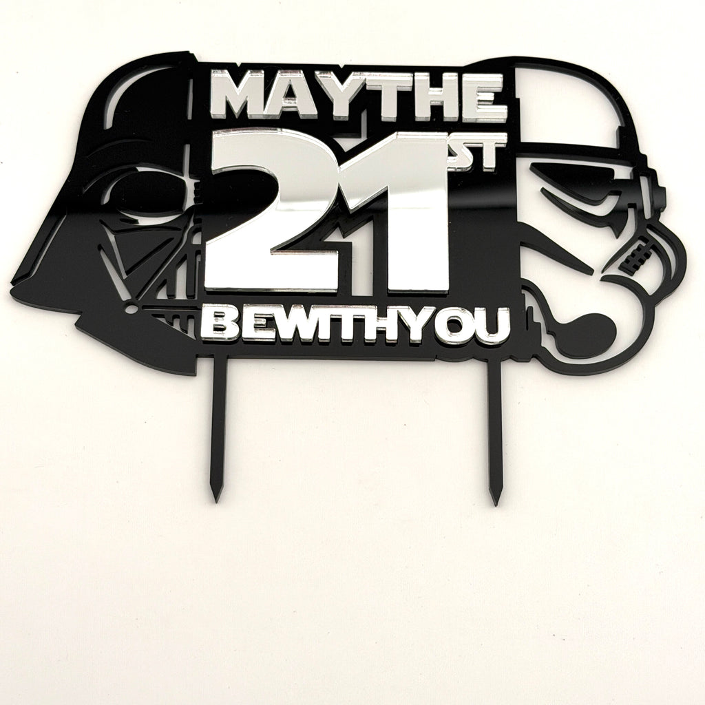 Star Wars Inspired Birthday Cake Topper – Personalised Name & Age