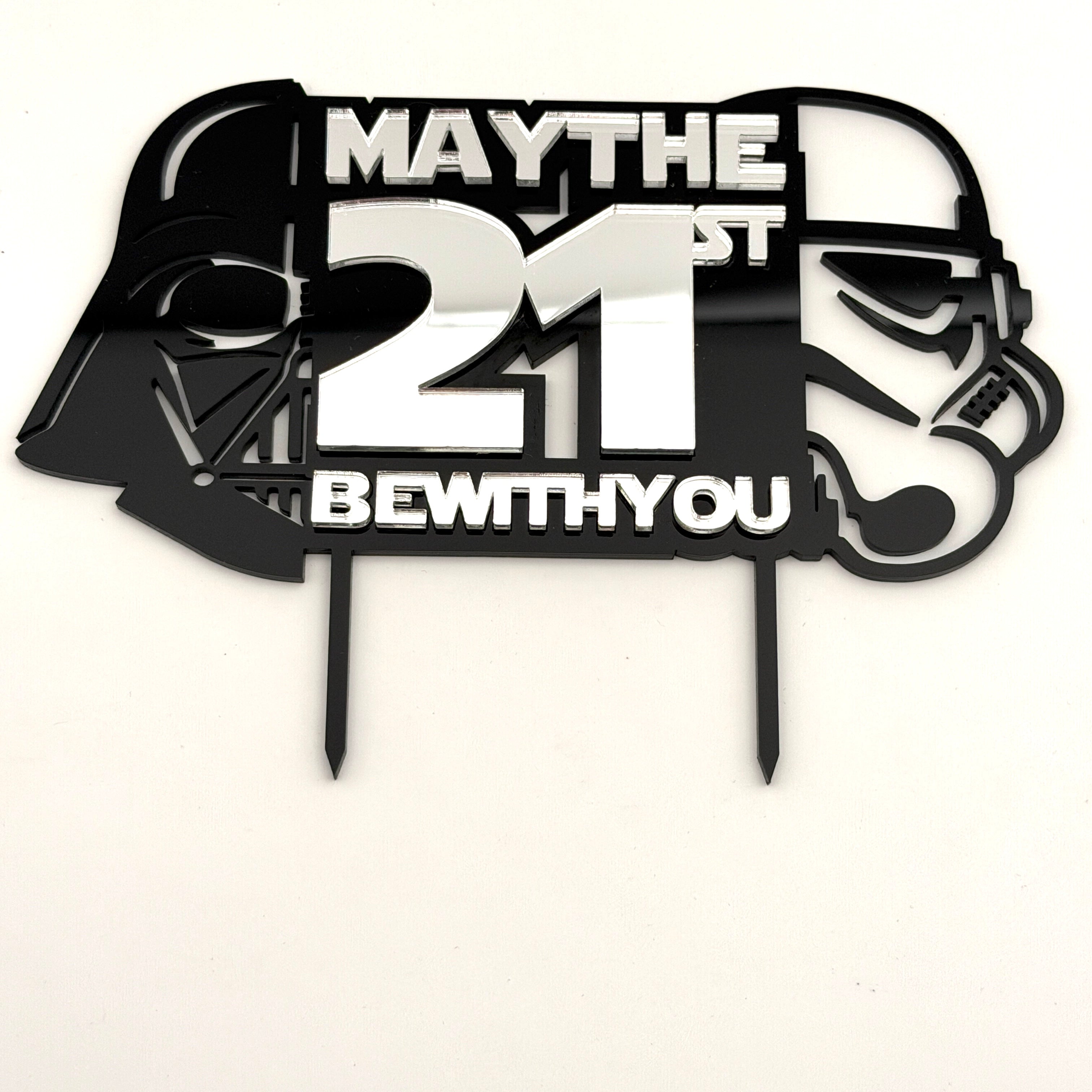 Star Wars Inspired Birthday Cake Topper – Personalised Name & Age