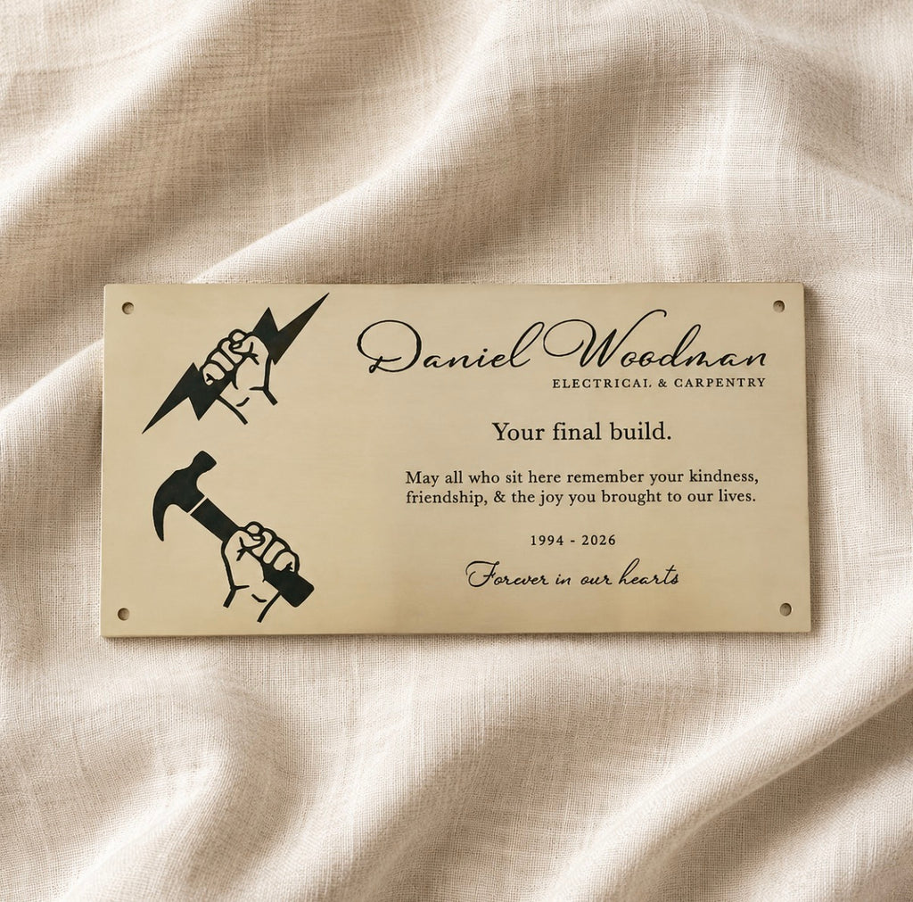 Custom Engraved Solid Brass Plaque