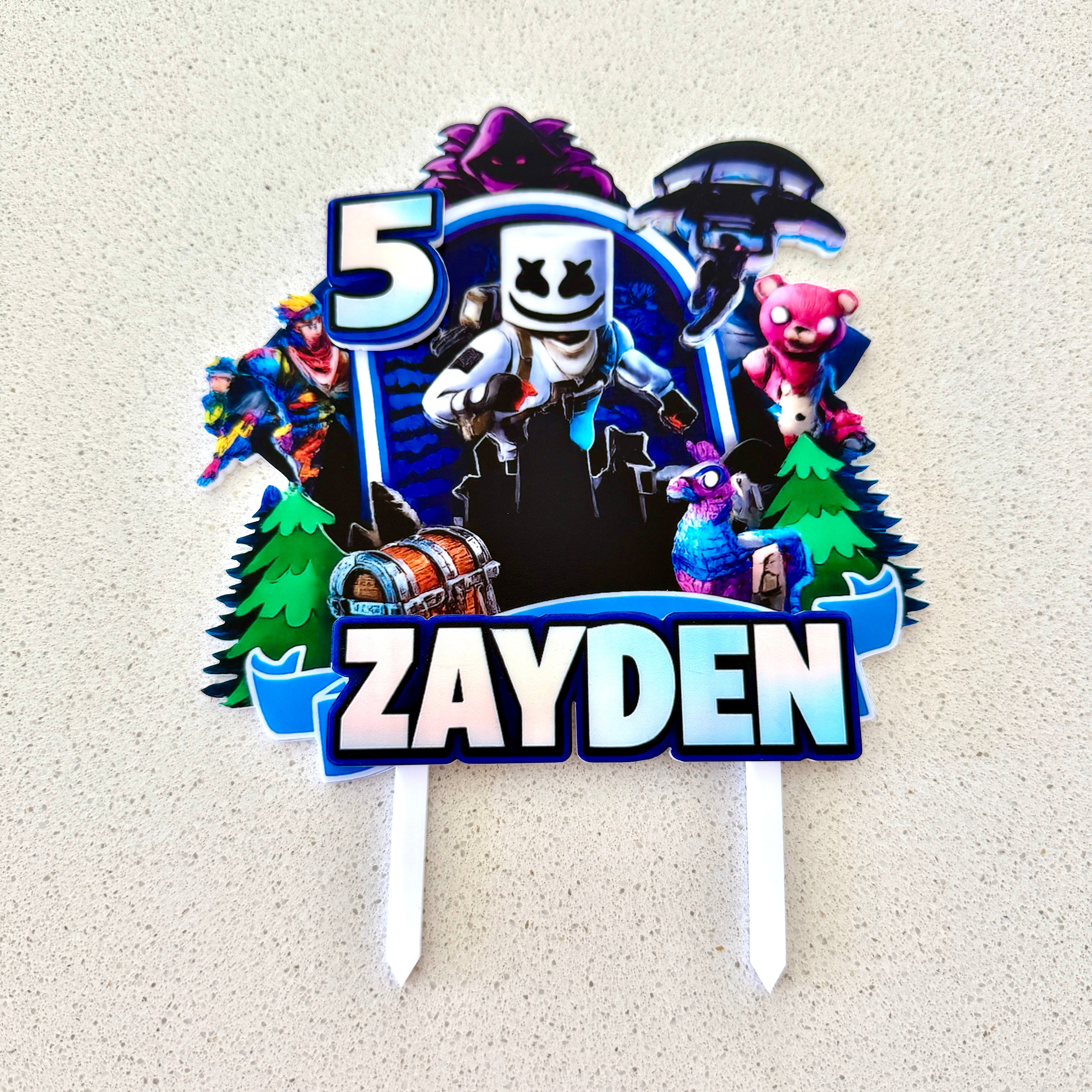 Fortnite Personalised Cake Topper – Custom Name & Age