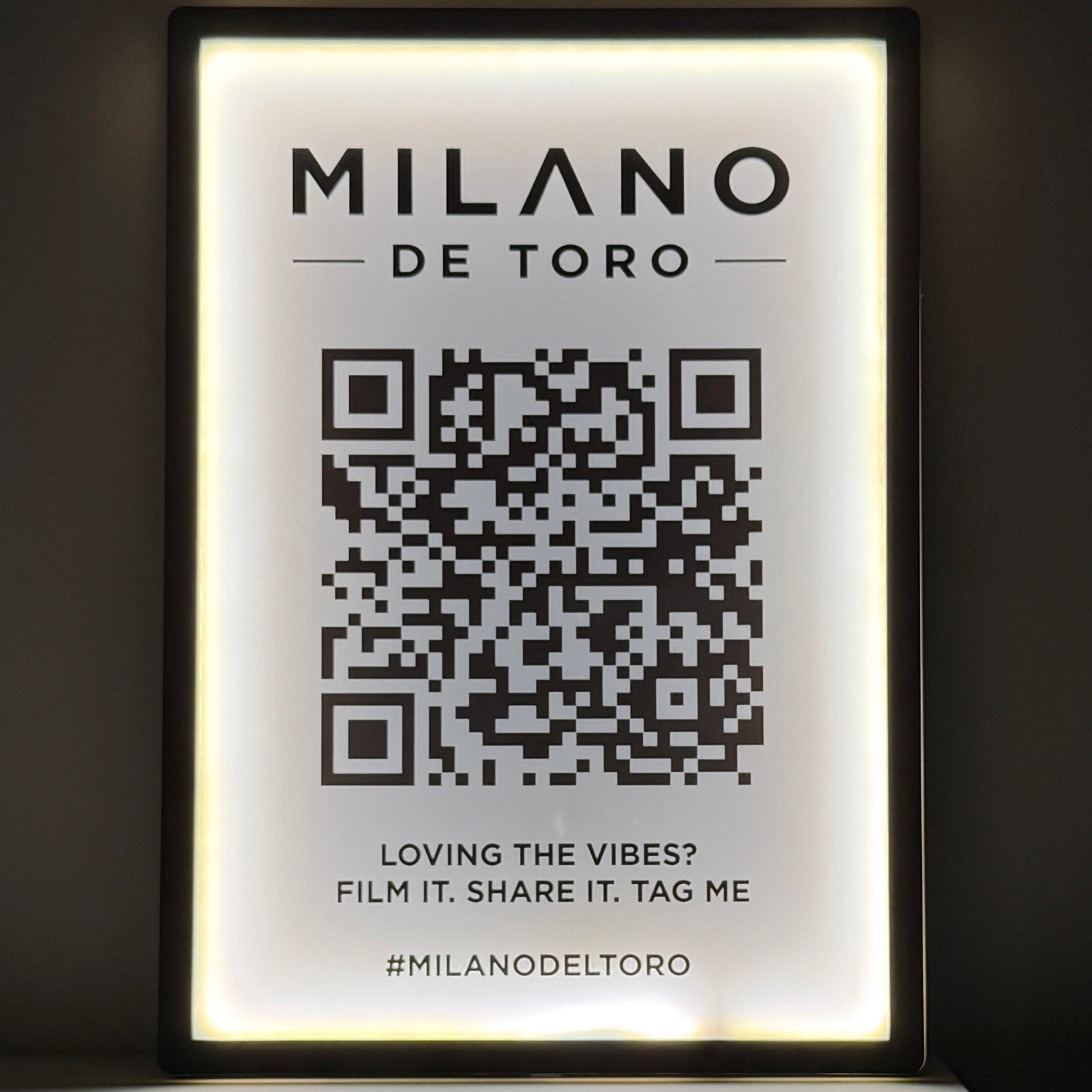 Personalised Backlit Acrylic QR Code Sign