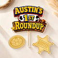 Personalised Cowboy or Cowgirl 3 Piece Cake Topper Set
