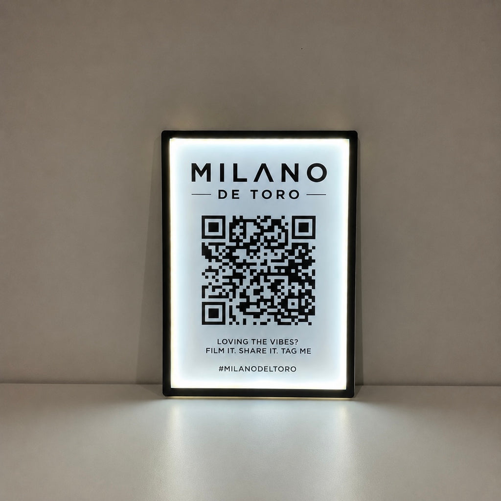 Personalised Backlit Acrylic QR Code Sign