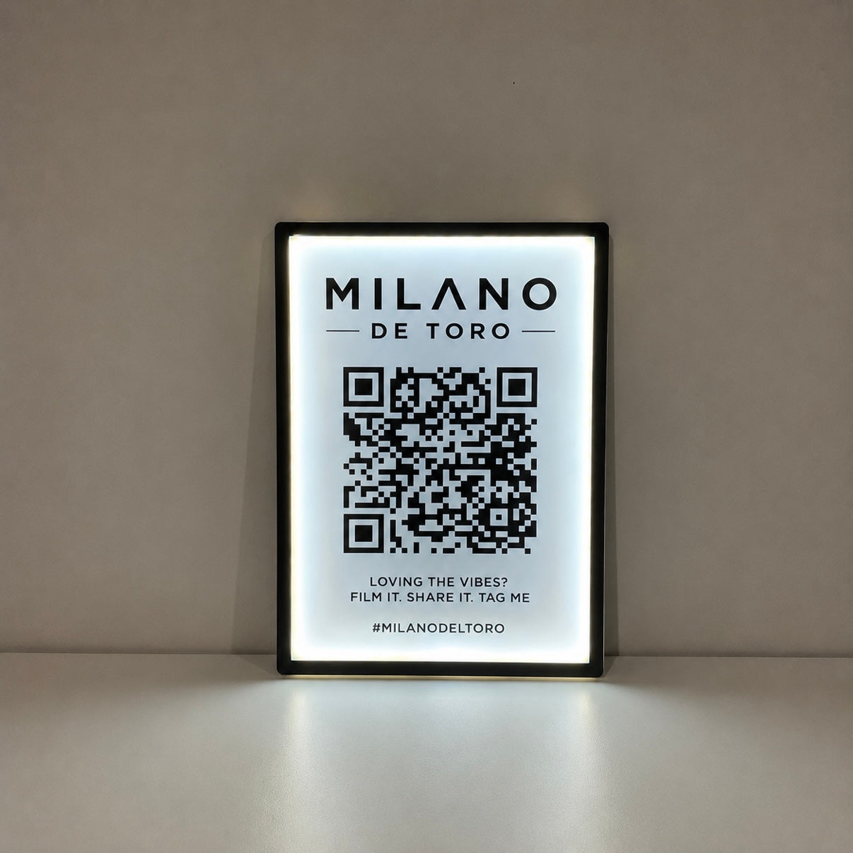 Personalised Backlit Acrylic QR Code Sign
