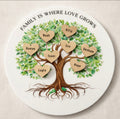 Personalised Family Tree Plaque with Wooden Heart Names