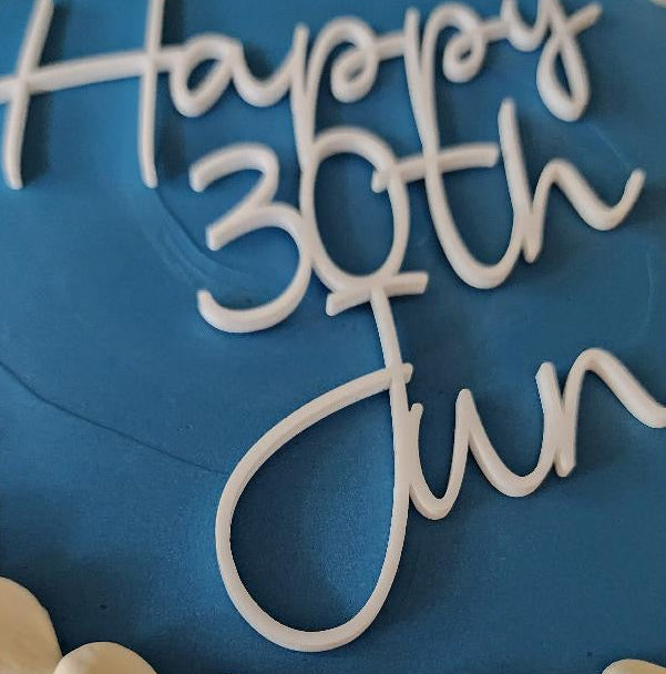 Flat Lay Cake Topper – Custom Word Cake Charm