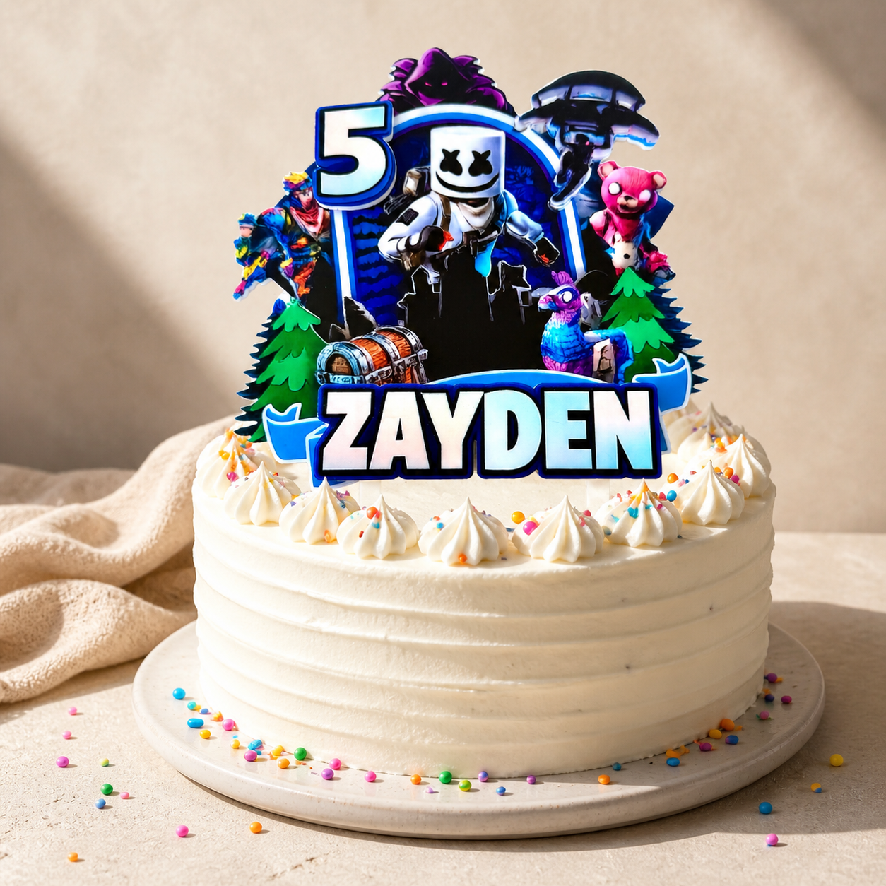 Fortnite Personalised Cake Topper – Custom Name & Age