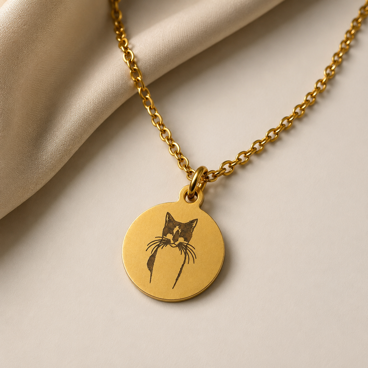 Personalised Engraved Pet Memorial Pendant with Chain