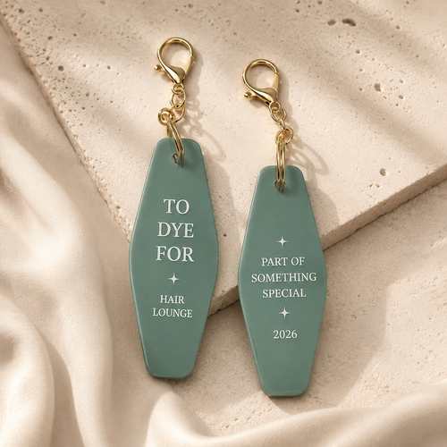 Custom Motel Style Keyring – Personalised Hotel Key Tag