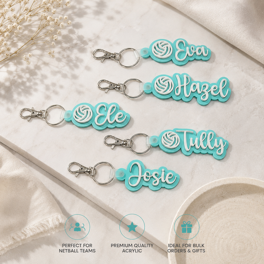 Personalised Netball Keyring