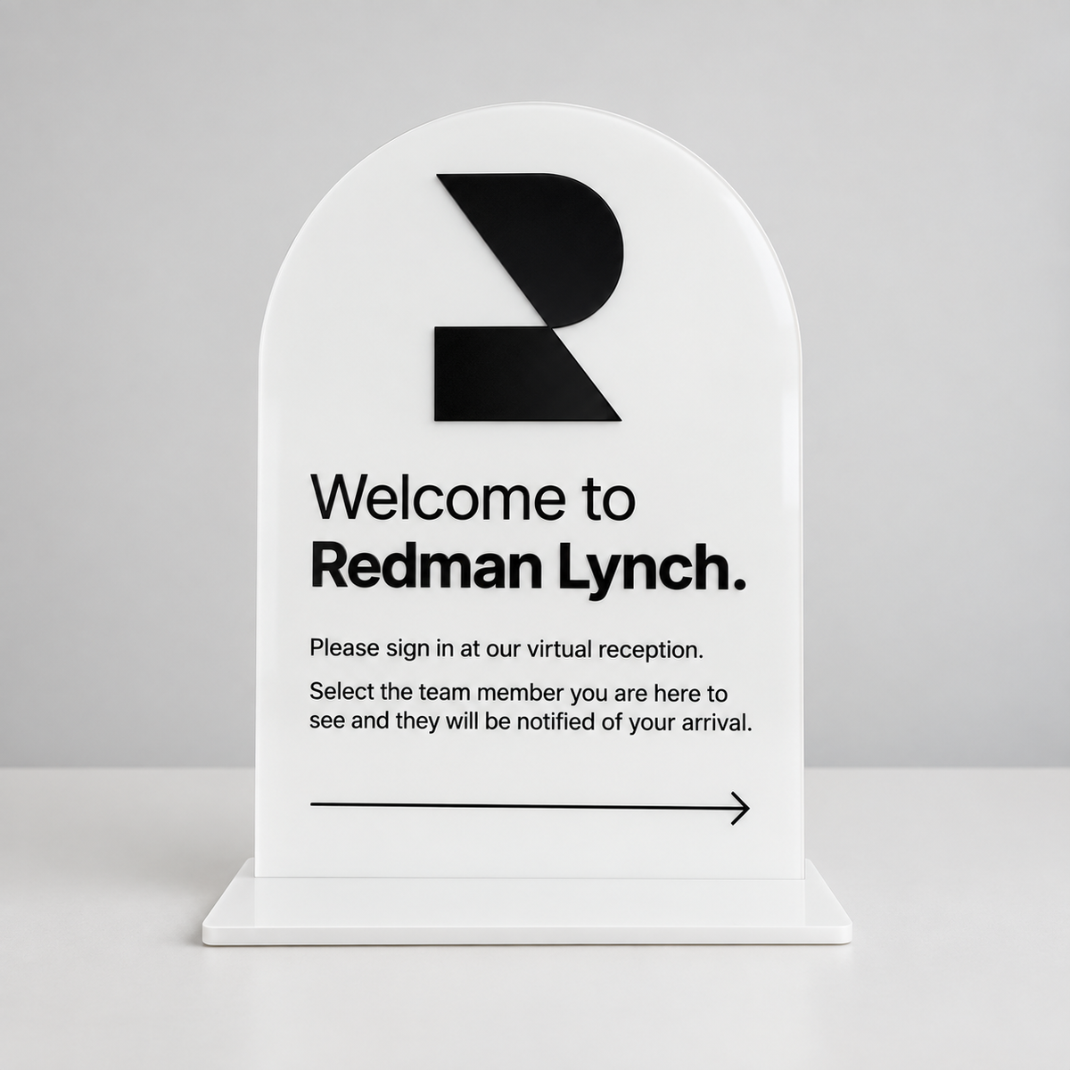 Custom Acrylic Business Sign with Stand