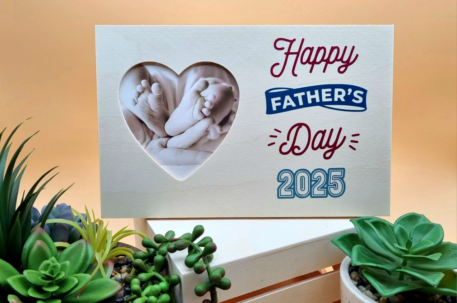 Custom Wooden Father's Day Photo Frame – 2025 Edition