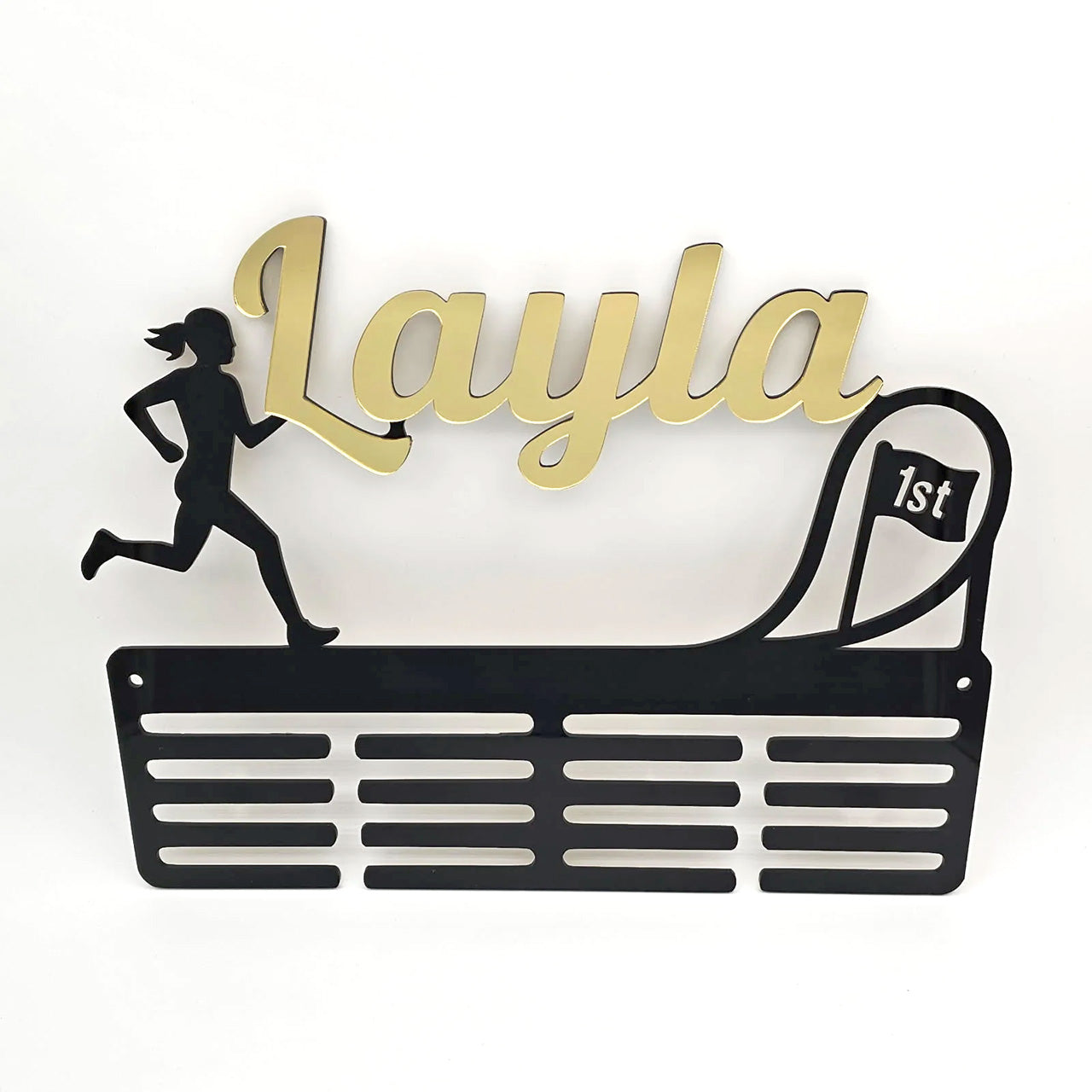 Personalised Acrylic Medal Holder – Custom Name, Sports Theme