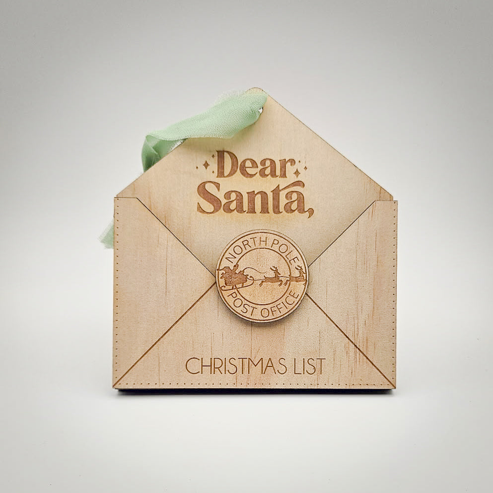 Dear Santa – Wooden Christmas List Envelope