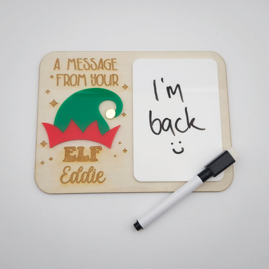 Personalised Elf Message Board – Whiteboard with Marker
