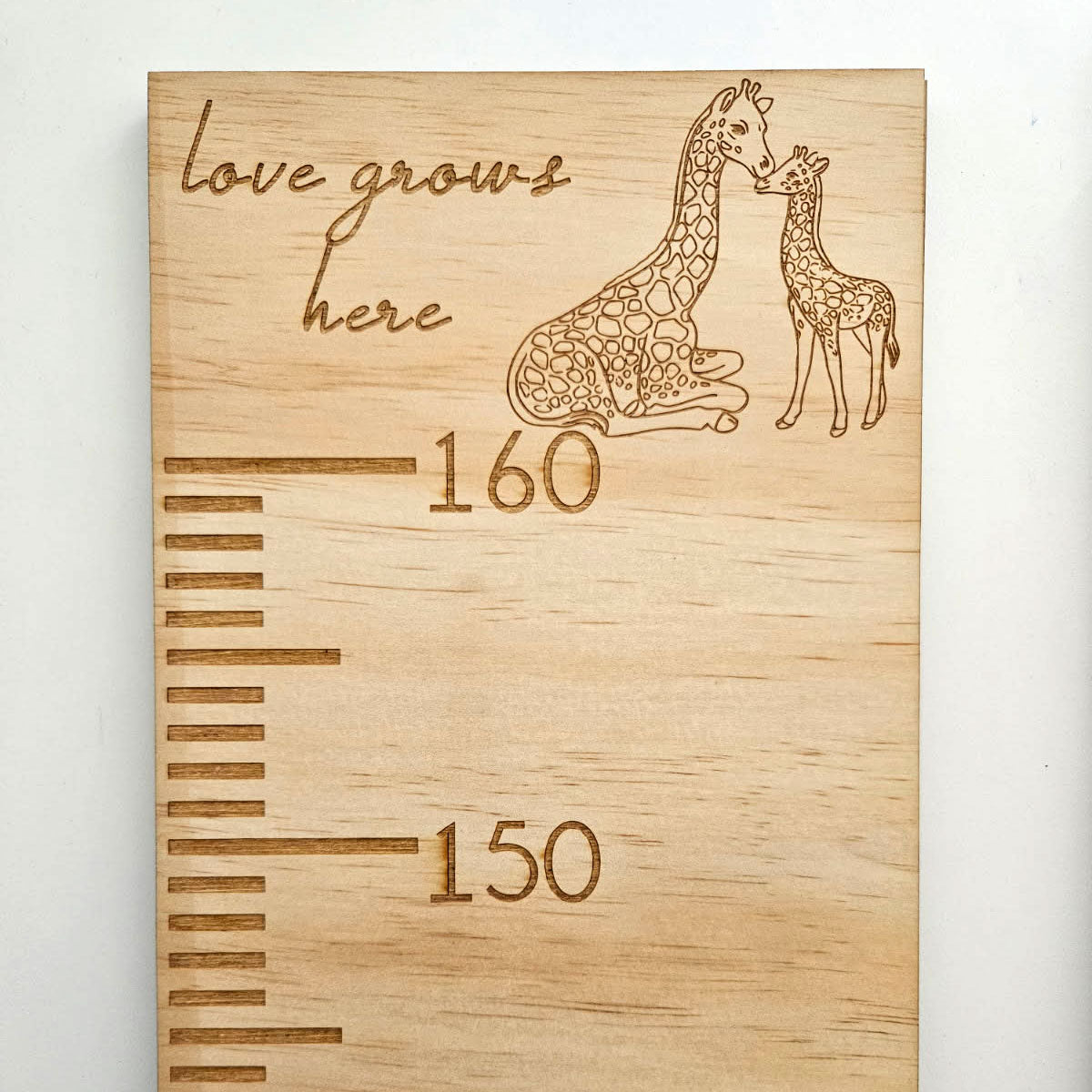 Wooden Growth Chart for Kids – Family Height Ruler Wall Keepsake
