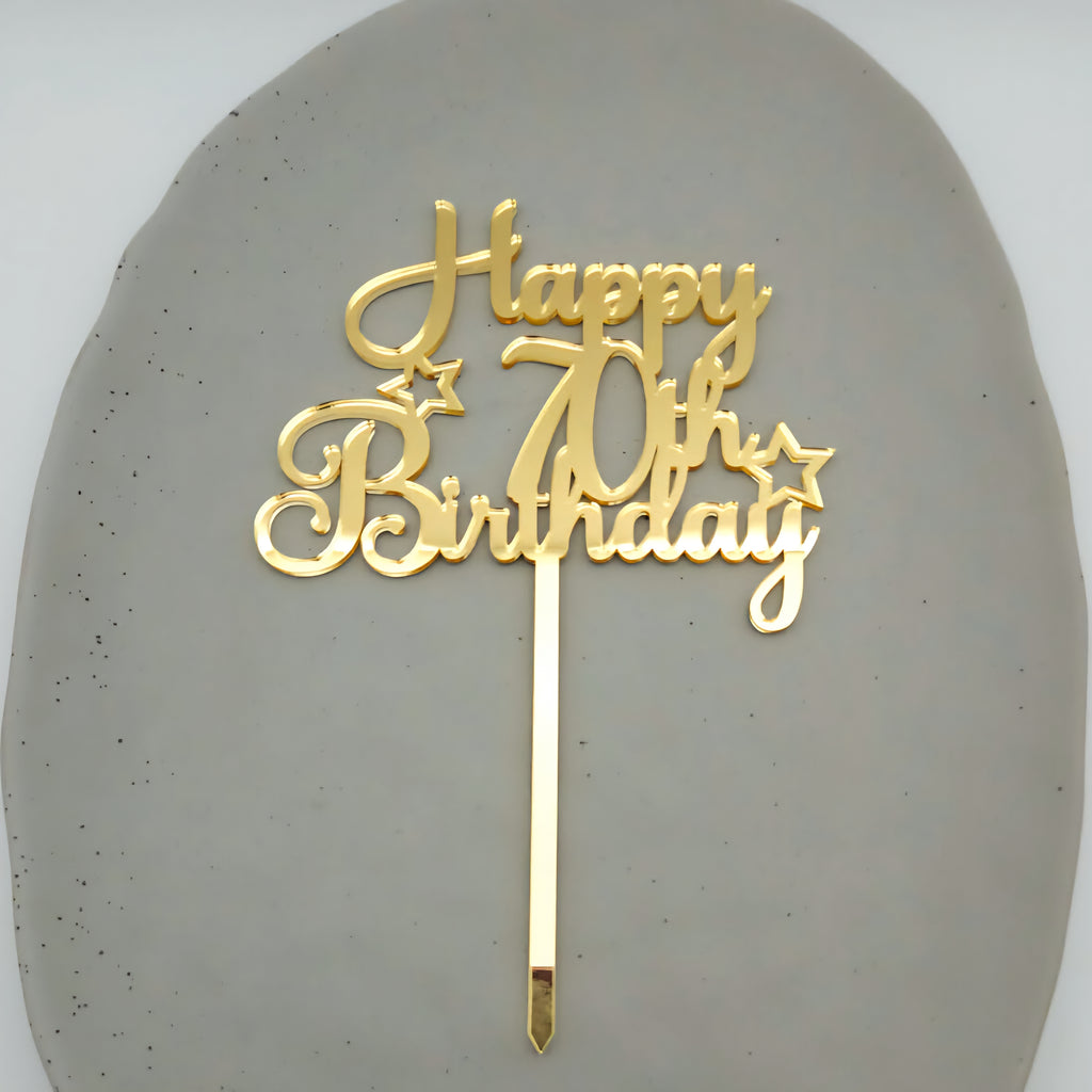 Premium Mirror Acrylic Birthday Cake Topper – Personalised Name & Age