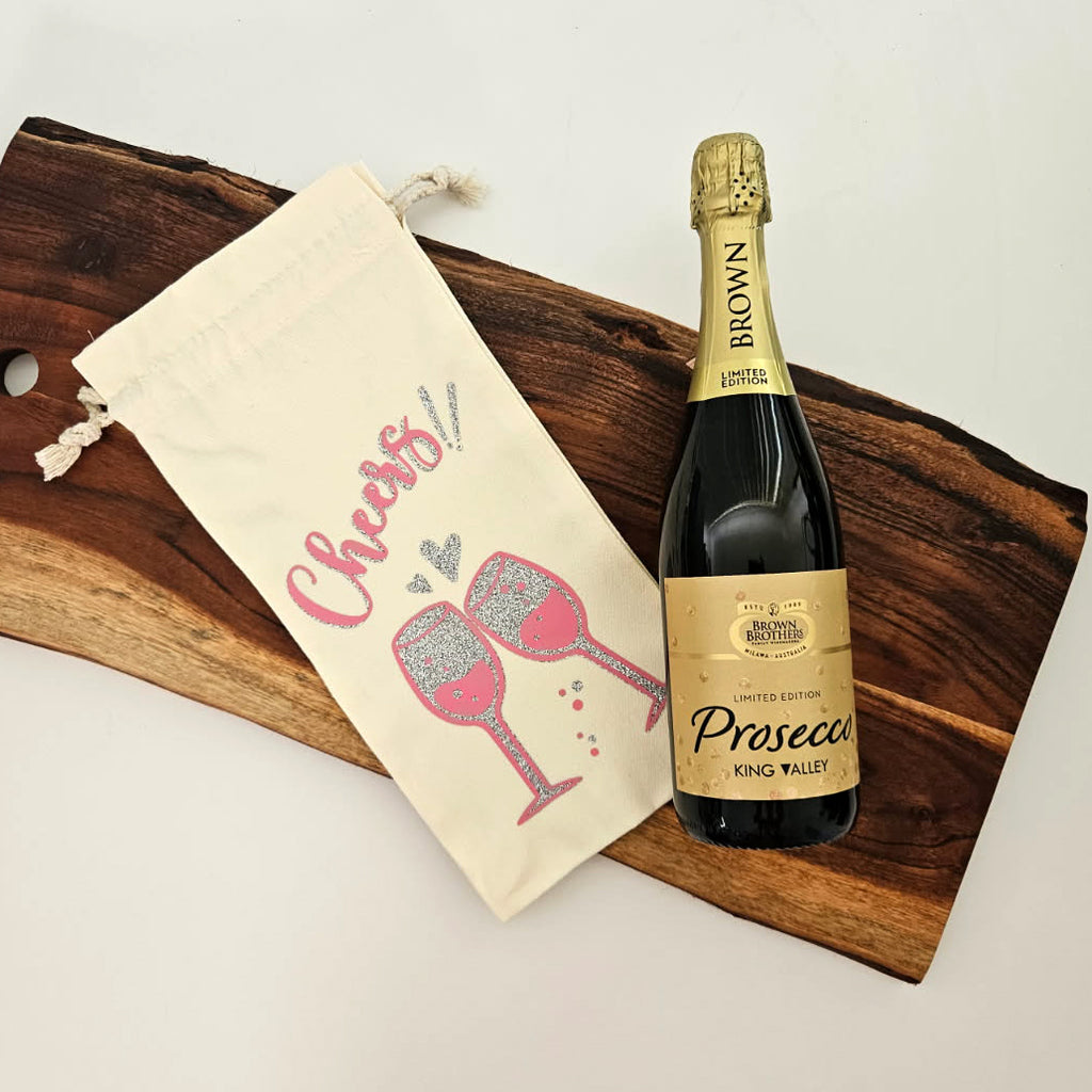 Cheers & Sip Back Wine Gift Bags – Canvas Drawstring Bottle Bags