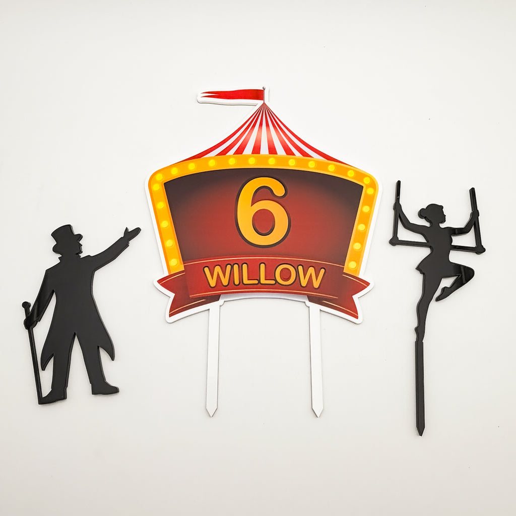 Personalised Circus Cake Topper Set