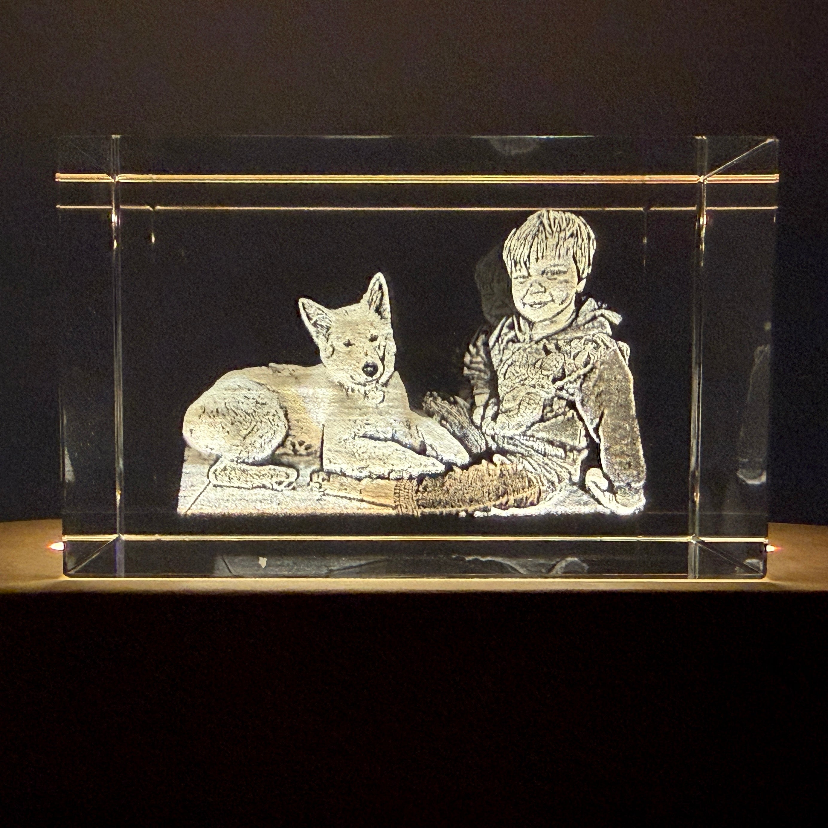 Captured in Light - Personalised Pet Memorial Crystal Keepsake
