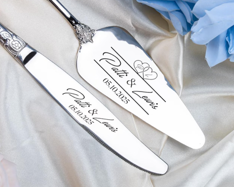 BYO Wedding Cake Serving Set Engraving