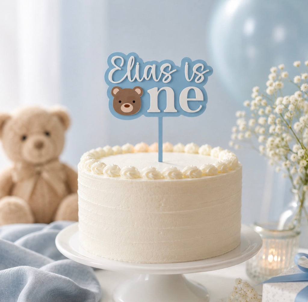 Personalised Teddy Bear First Birthday Cake Topper