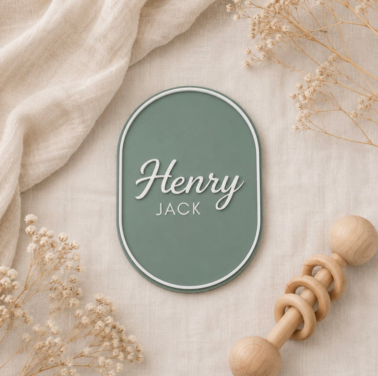 Personalised Baby Name Announcement Plaque