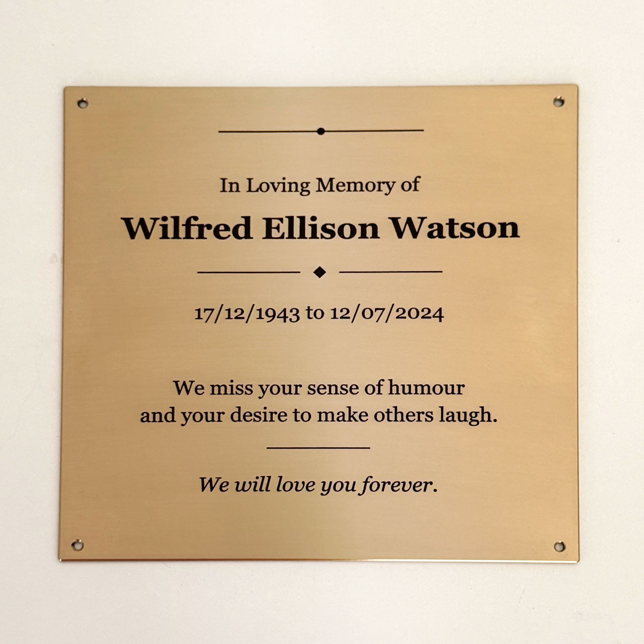 Custom Engraved Solid Metal Plaque